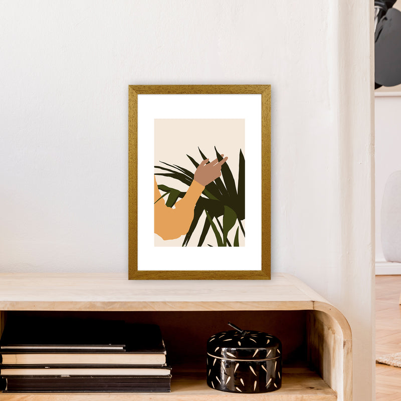 Mica Hand On Plant - N5  Art Print by Pixy Paper A3 Print Only