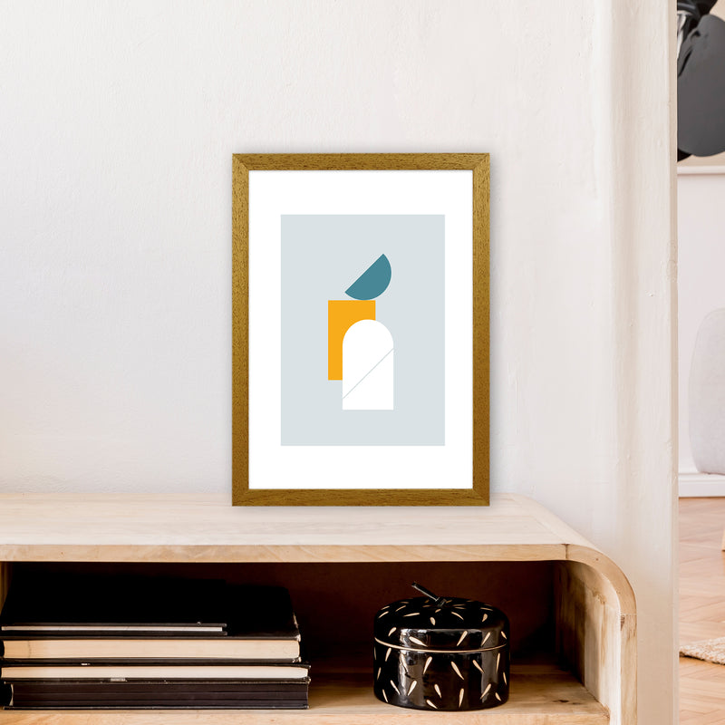 Mita Teal Abstract N10  Art Print by Pixy Paper A3 Print Only