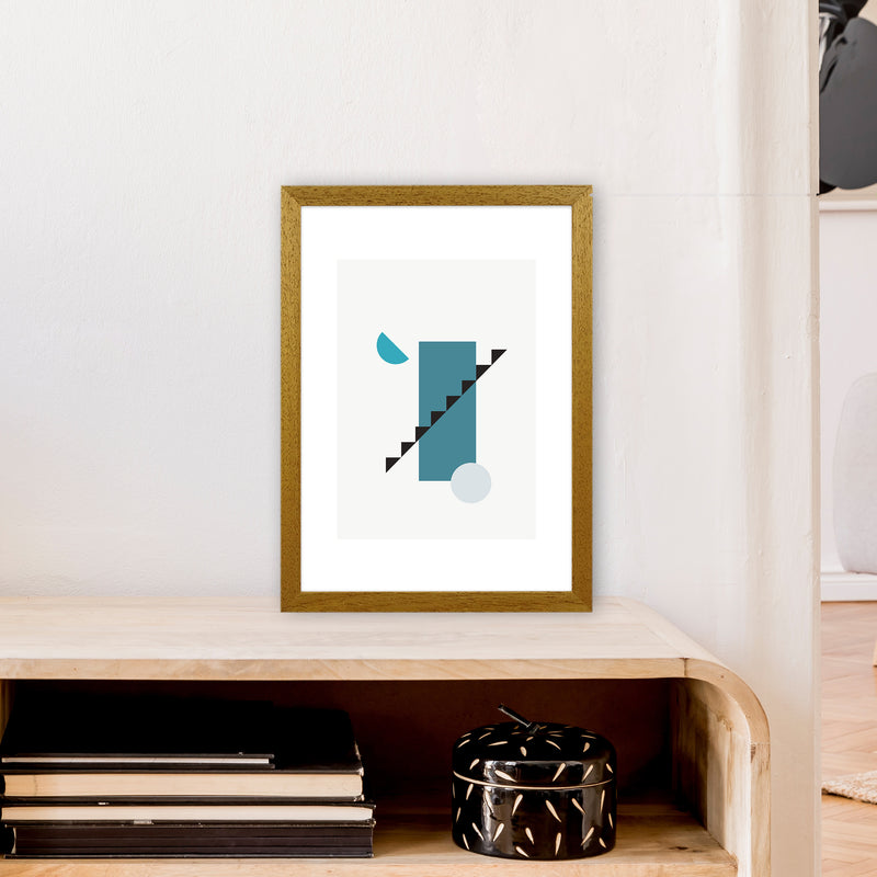 Mita Teal Abstract N11  Art Print by Pixy Paper A3 Print Only
