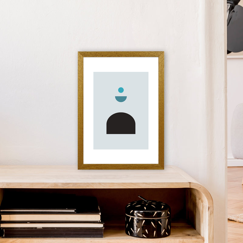 Mita Teal Abstract N12  Art Print by Pixy Paper A3 Print Only