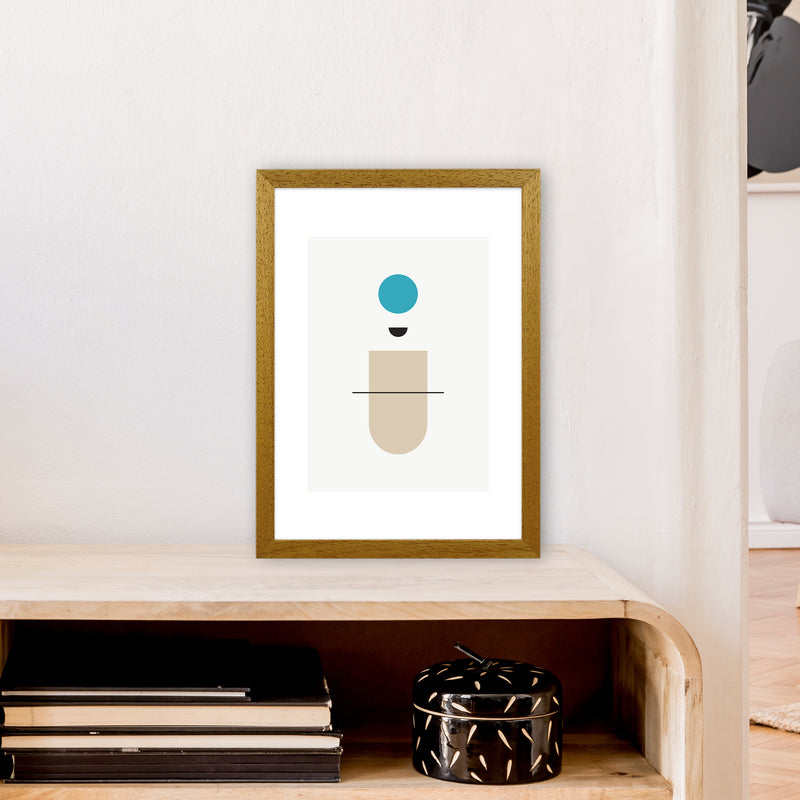 Mita Teal Abstract N1  Art Print by Pixy Paper A3 Print Only