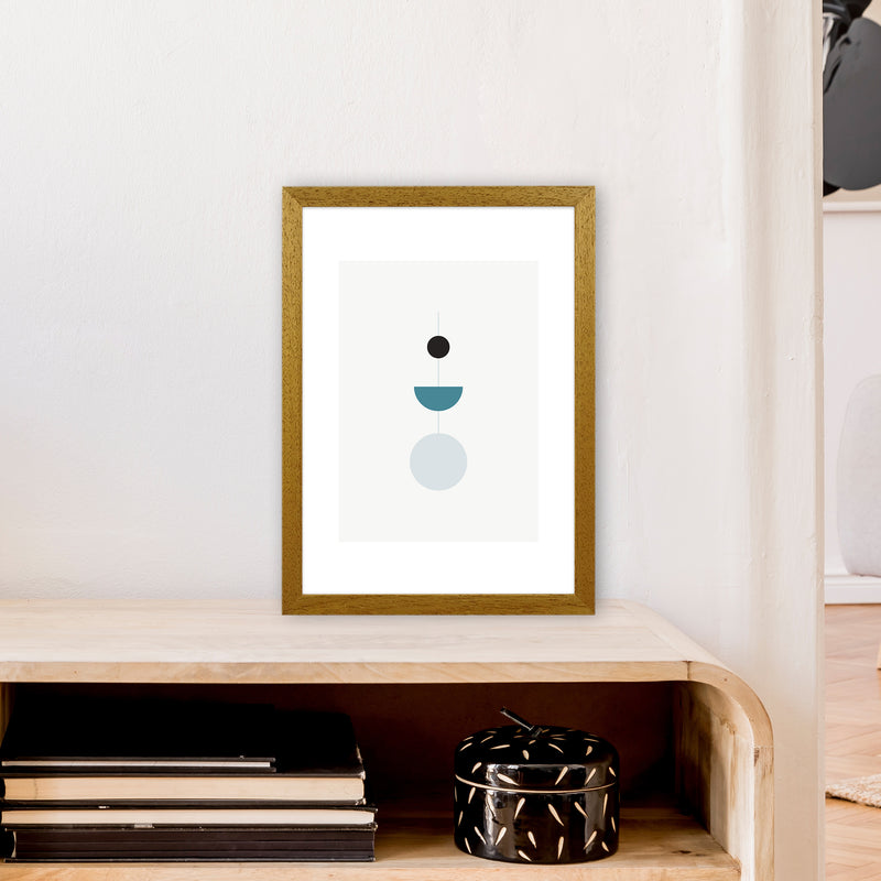 Mita Teal Abstract N9  Art Print by Pixy Paper A3 Print Only