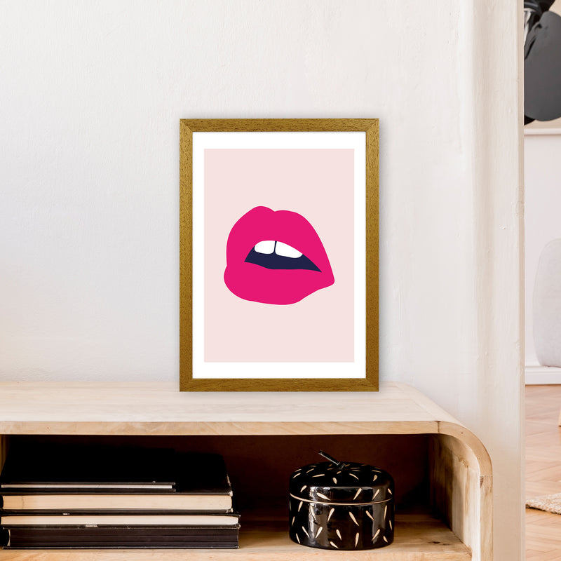 Pink Lips Salmon Back  Art Print by Pixy Paper A3 Print Only