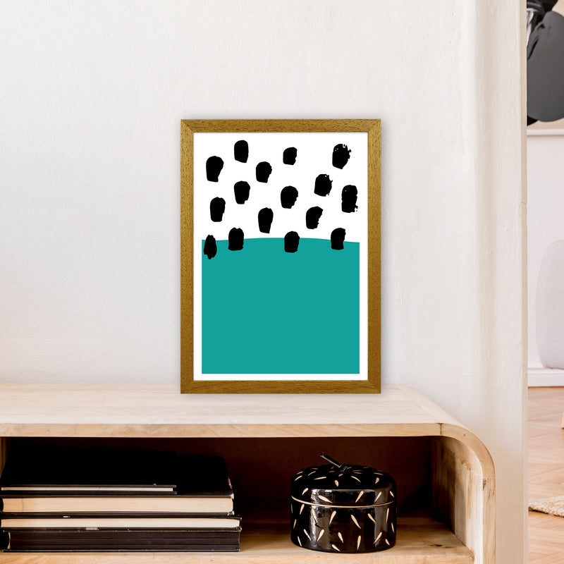 Teal Polka Neon Funk  Art Print by Pixy Paper A3 Print Only