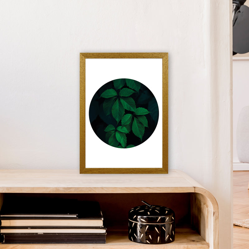 Deep Green Leaf Circle  Art Print by Pixy Paper A3 Print Only
