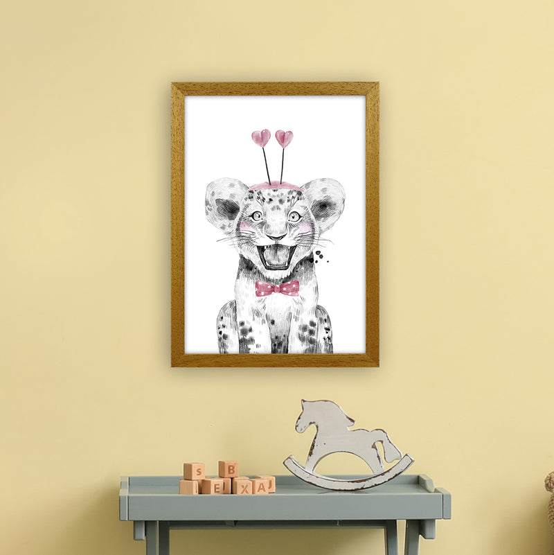 Safari Babies Tiger With Heart Hat  Art Print by Pixy Paper A3 Print Only