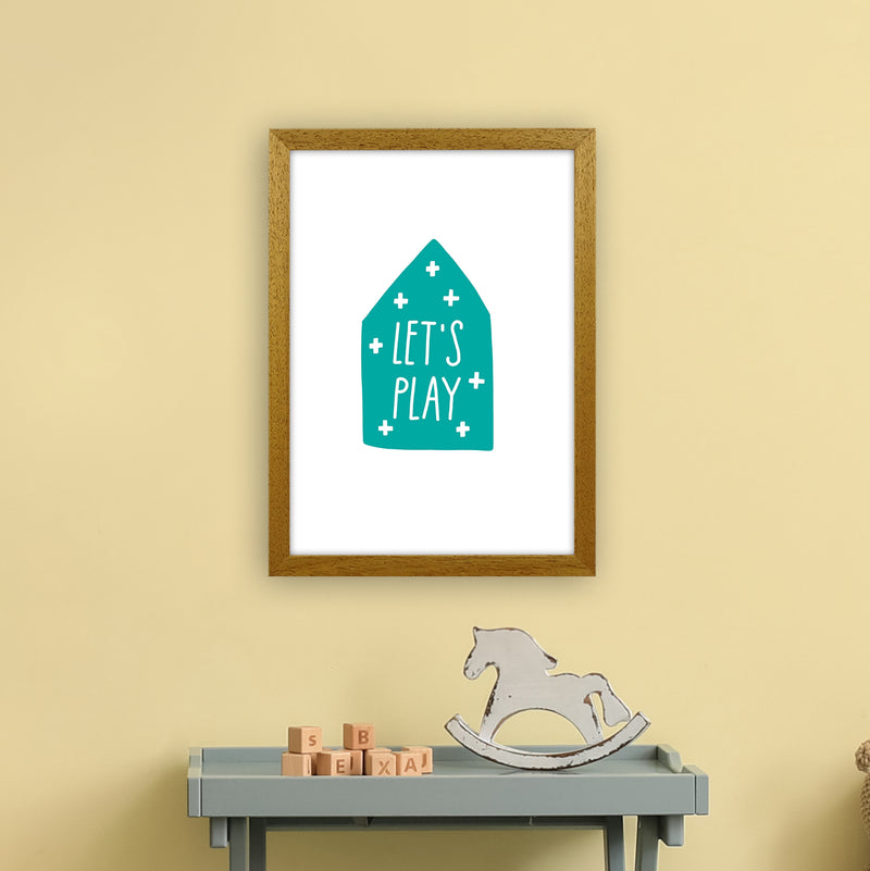 Let'S Play House Teal Super Scandi  Art Print by Pixy Paper A3 Print Only