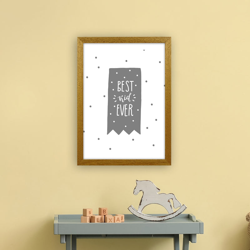 Best Kid Ever Grey Super Scandi  Art Print by Pixy Paper A3 Print Only