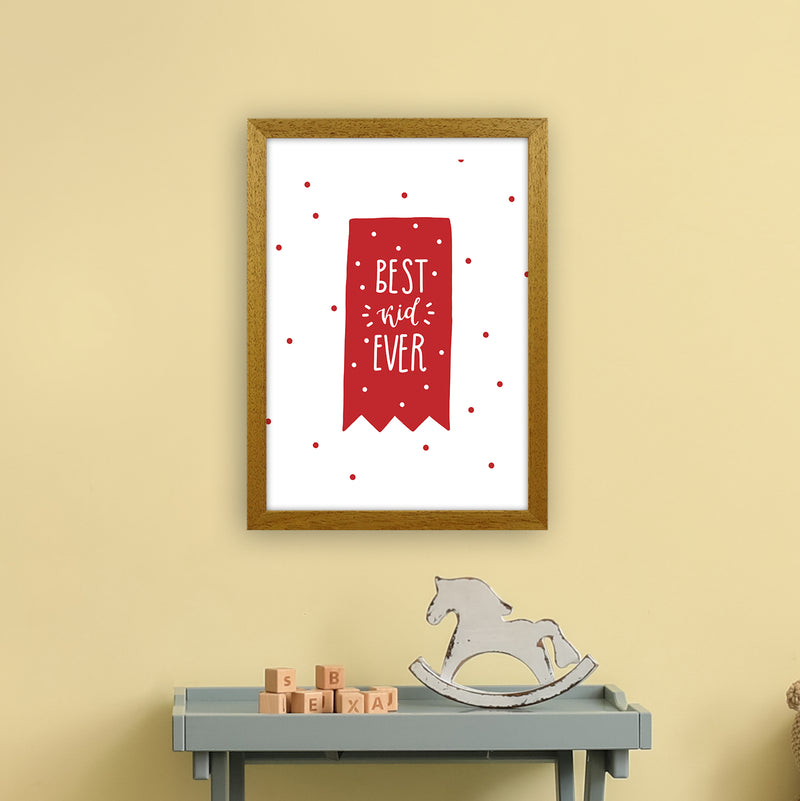 Best Kid Ever Red Super Scandi  Art Print by Pixy Paper A3 Print Only
