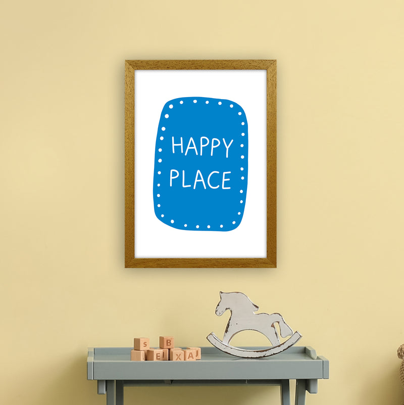 Happy Place Blue Super Scandi  Art Print by Pixy Paper A3 Print Only