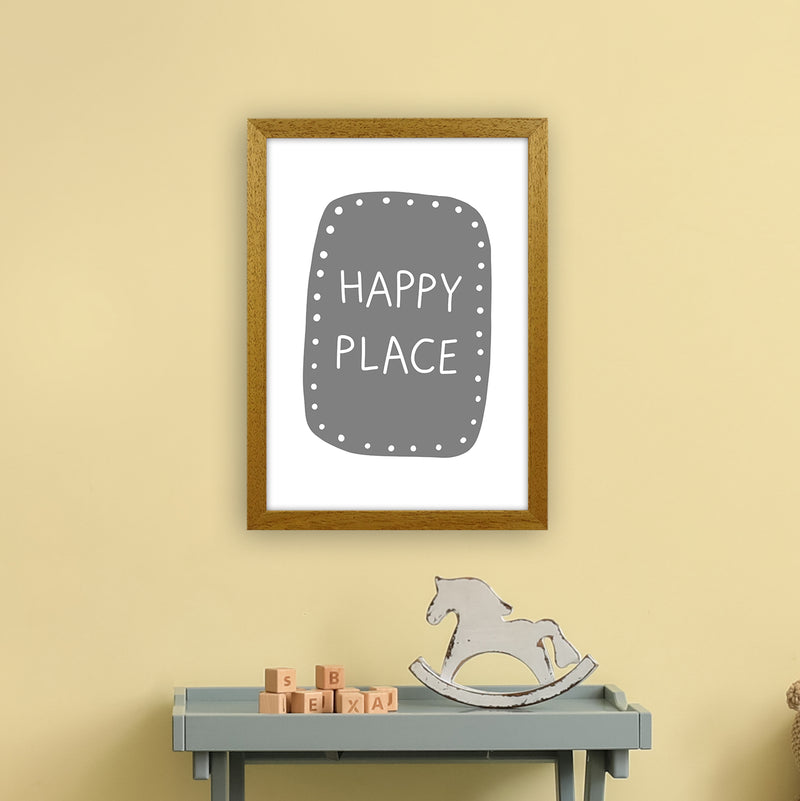 Happy Place Super Scandi Grey  Art Print by Pixy Paper A3 Print Only