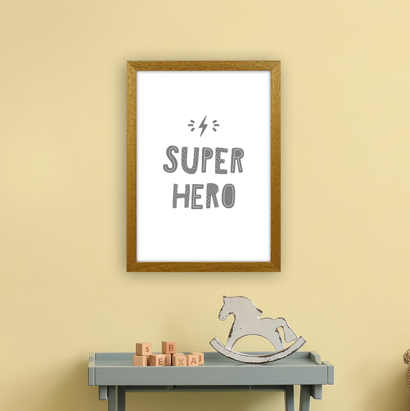 Super Hero Grey Super Scandi  Art Print by Pixy Paper A3 Print Only