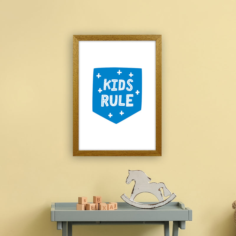 Kids Rule Blue Super Scandi  Art Print by Pixy Paper A3 Print Only