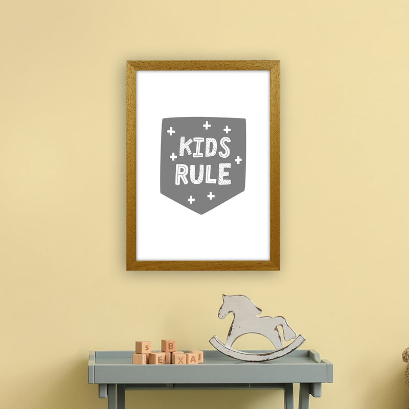 Kids Rule Super Scandi Grey  Art Print by Pixy Paper A3 Print Only