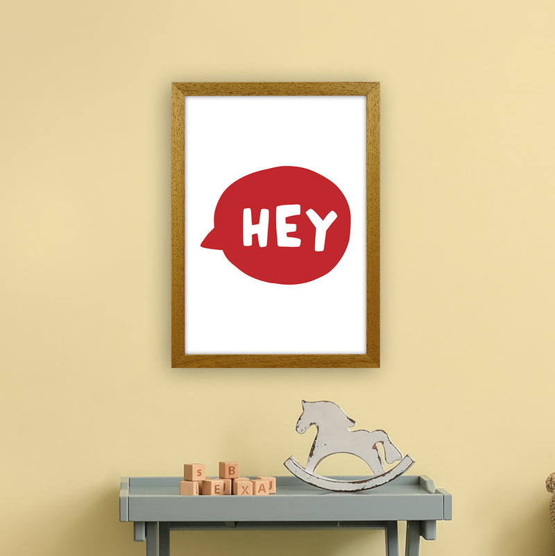 Hey Bubble Red Super Scandi  Art Print by Pixy Paper A3 Print Only