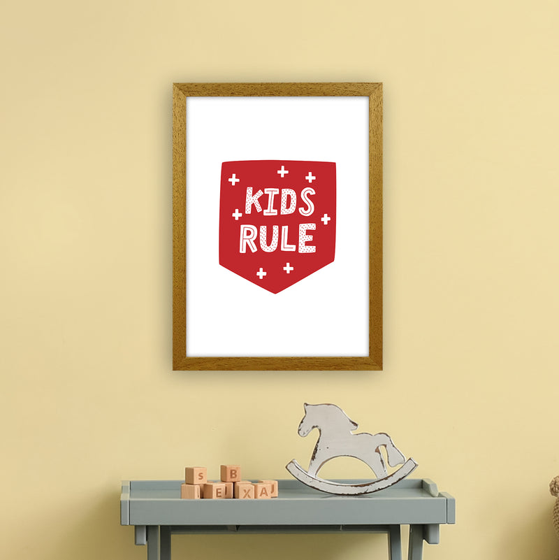 Kids Rule Red Super Scandi  Art Print by Pixy Paper A3 Print Only