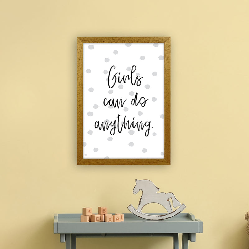 Girls Can Do Anything Grey  Art Print by Pixy Paper A3 Print Only