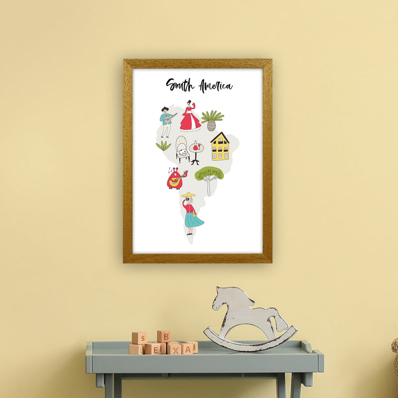 South America Map  Art Print by Pixy Paper A3 Print Only