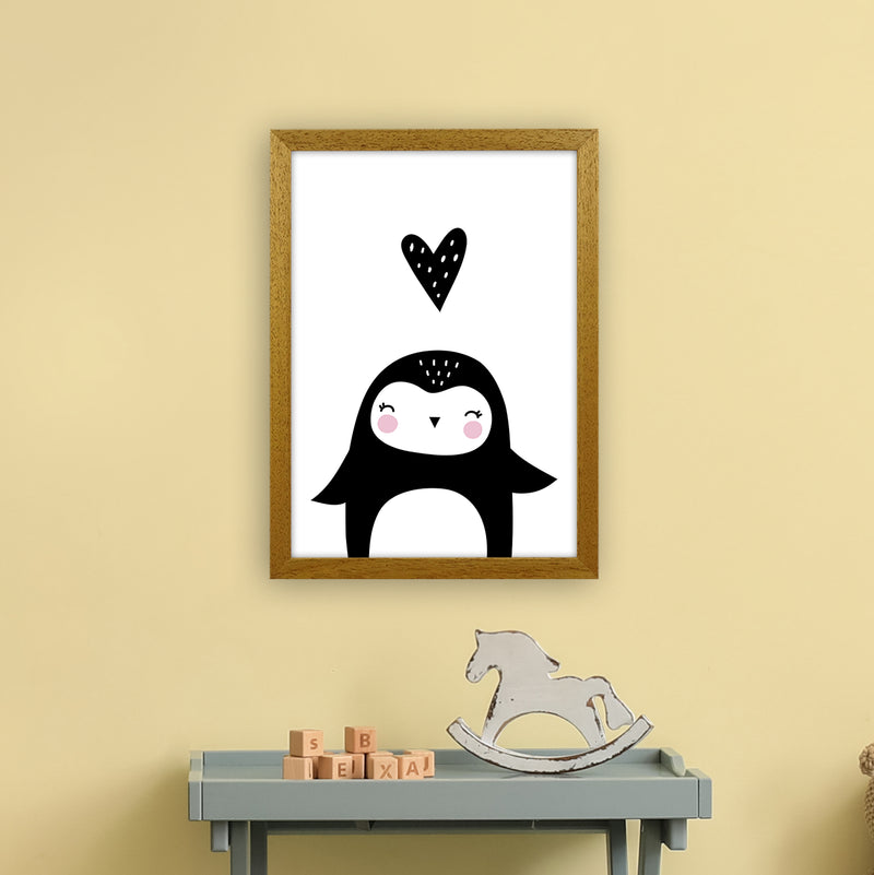 Penguin With Heart  Art Print by Pixy Paper A3 Print Only