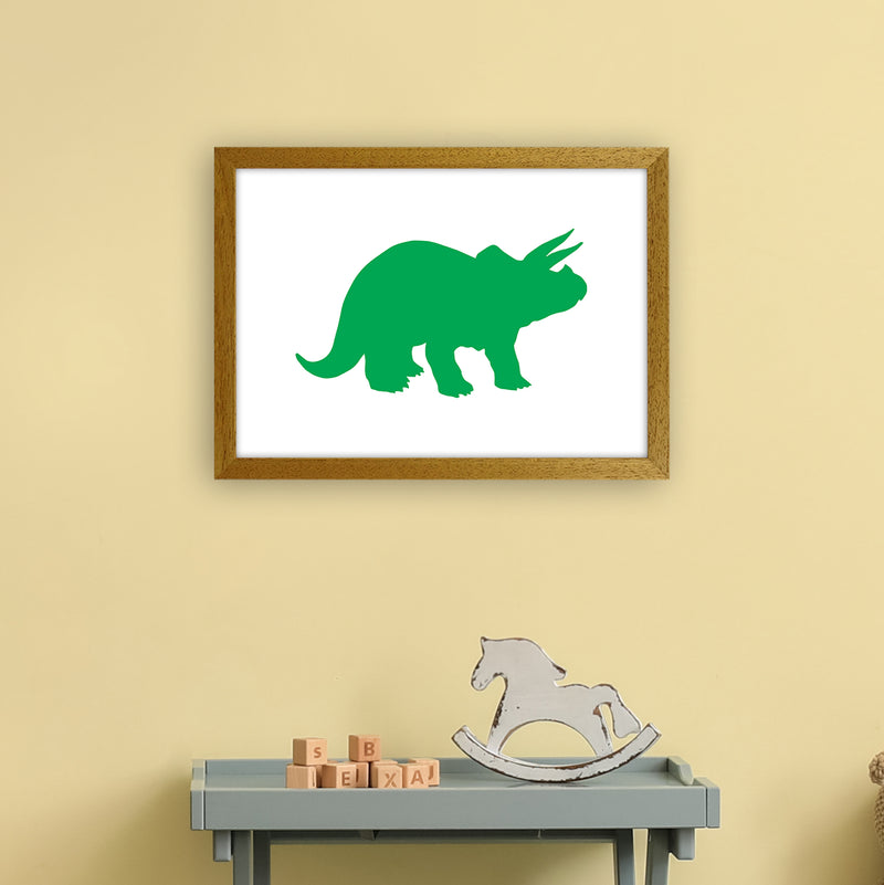 Triceratops Green  Art Print by Pixy Paper A3 Print Only