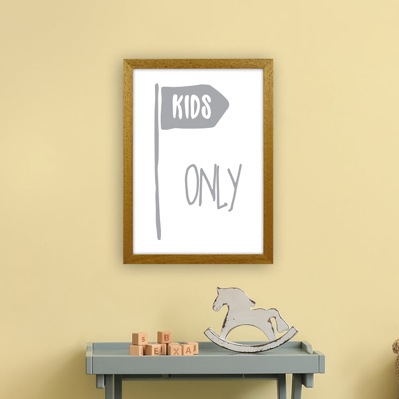 Kids Only Grey  Art Print by Pixy Paper A3 Print Only