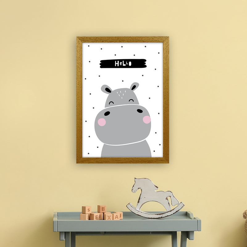 Hello Hippo  Art Print by Pixy Paper A3 Print Only