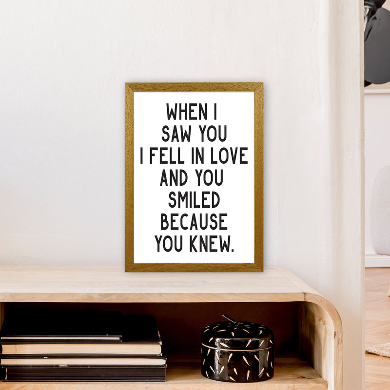 When I Saw You I Fell In Love  Art Print by Pixy Paper A3 Print Only