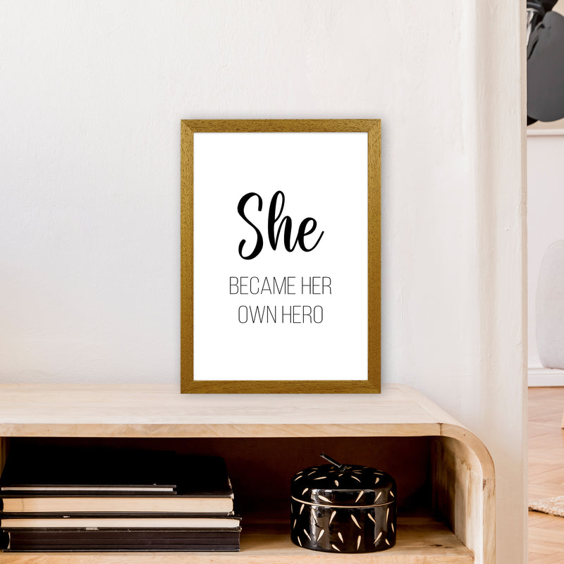 She Became Her Own Hero  Art Print by Pixy Paper A3 Print Only
