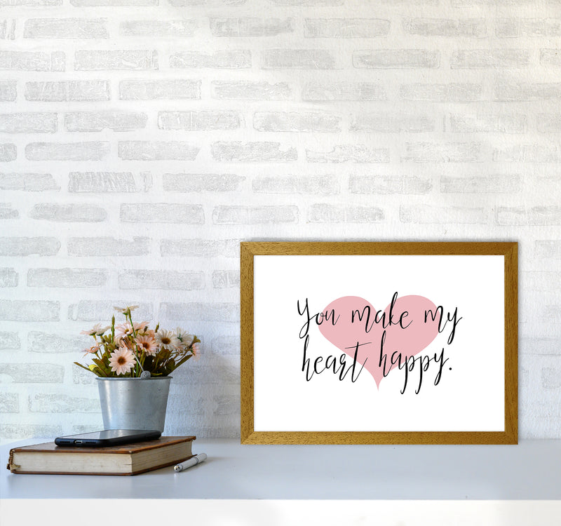 You Make My Heart Happy  Art Print by Pixy Paper A3 Print Only