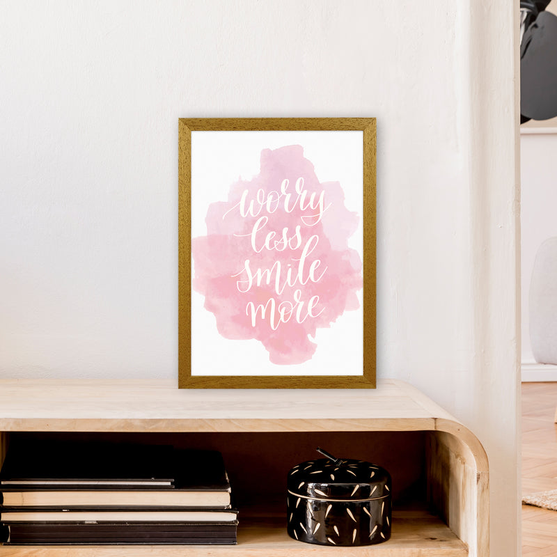 Worry Less Smile More  Art Print by Pixy Paper A3 Print Only