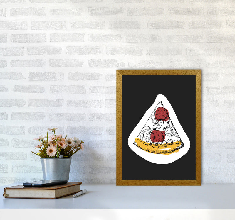 Kitchen Pop Pizza Off Black Art Print by Pixy Paper A3 Print Only