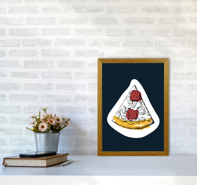 Kitchen Pop Pizza Navy Art Print by Pixy Paper A3 Print Only