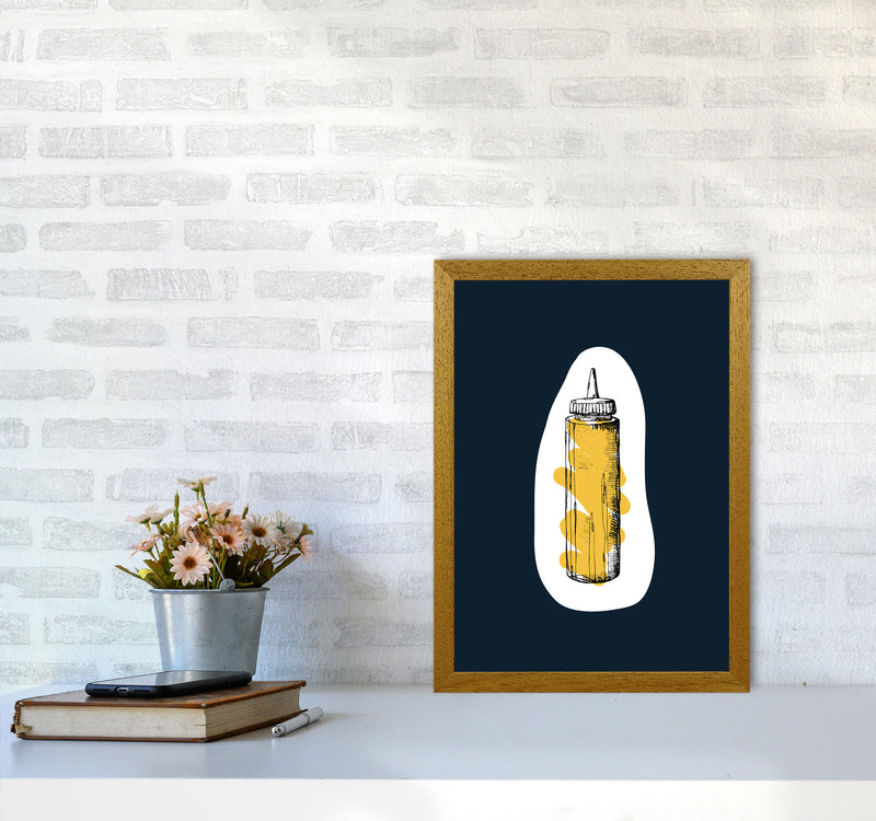 Kitchen Pop Mustard Navy Art Print by Pixy Paper A3 Print Only