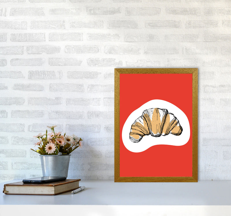 Kitchen Pop Croissant Red Art Print by Pixy Paper A3 Print Only