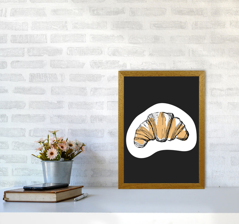 Kitchen Pop Croissant Off Black Art Print by Pixy Paper A3 Print Only