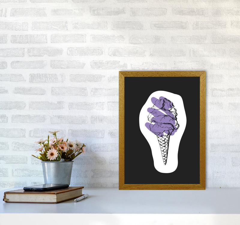 Kitchen Pop Ice Cream Off Black Art Print by Pixy Paper A3 Print Only