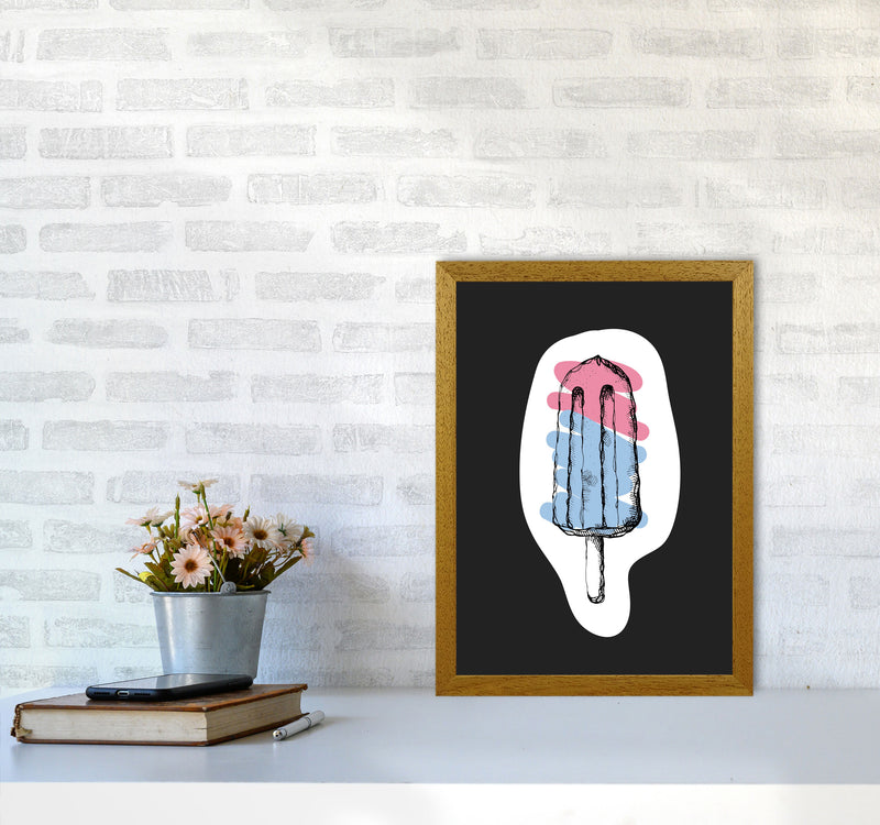 Kitchen Pop Ice Lolly Off Black Art Print by Pixy Paper A3 Print Only