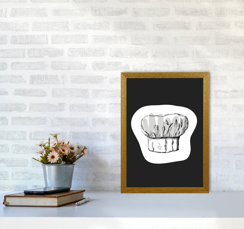Kitchen Pop Chef's Hat Off Black Art Print by Pixy Paper A3 Print Only