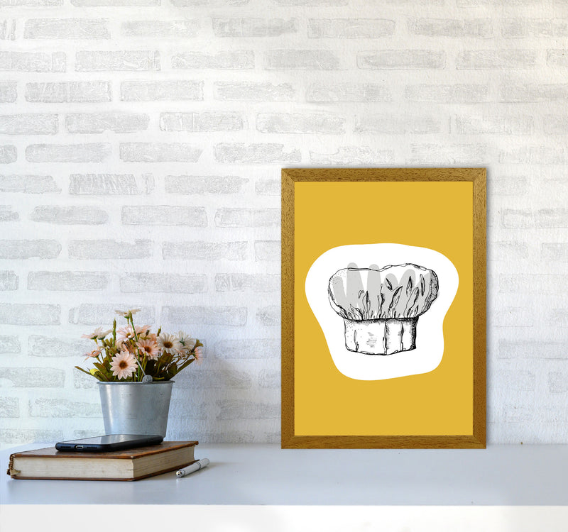 Kitchen Pop Chef's Hat Mustard Art Print by Pixy Paper A3 Print Only