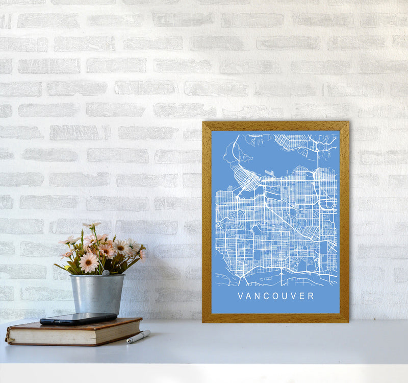Vancouver Map Blueprint Art Print by Pixy Paper A3 Print Only