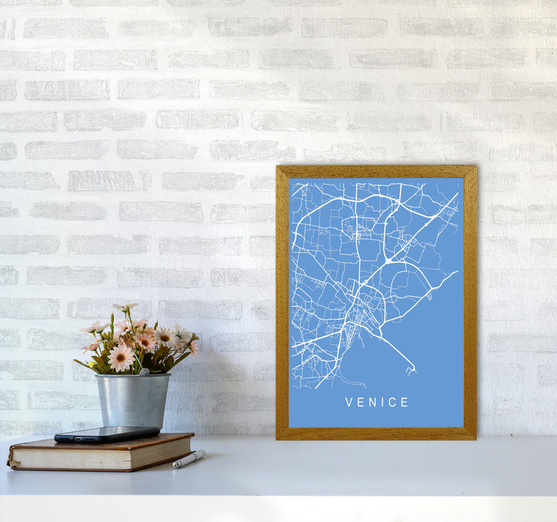 Venice Map Blueprint Art Print by Pixy Paper A3 Print Only