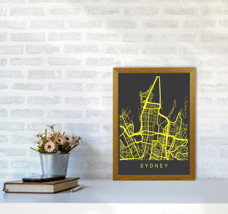 Sydney Map Neon Art Print by Pixy Paper A3 Print Only