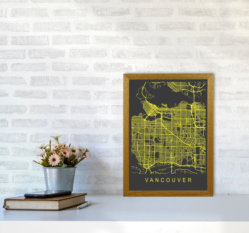 Vancouver Map Neon Art Print by Pixy Paper A3 Print Only