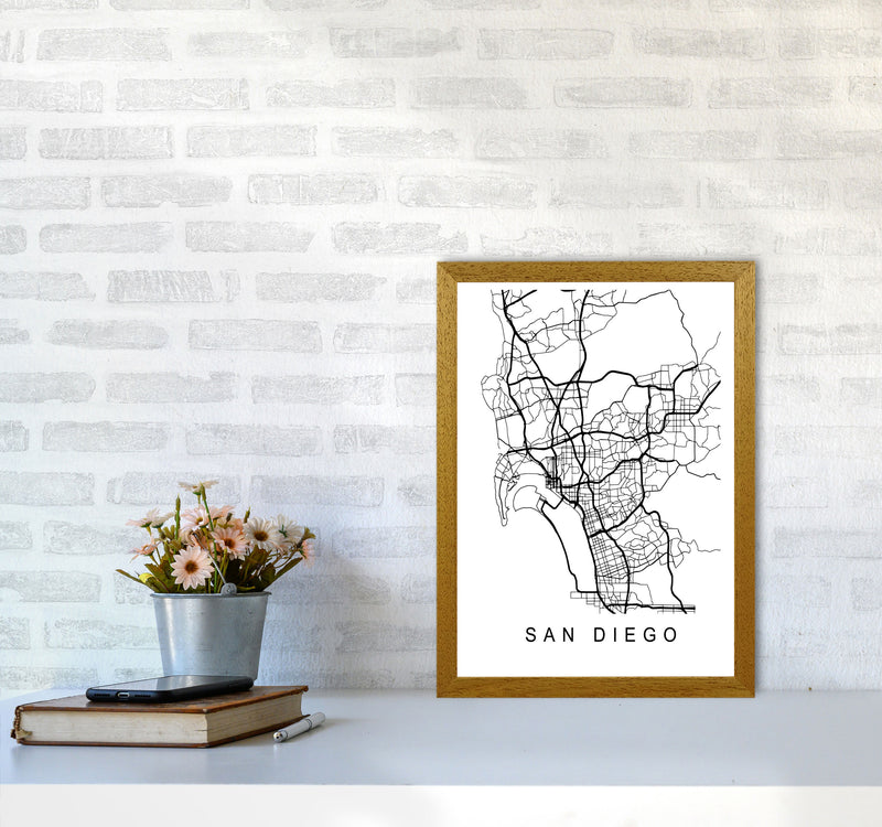 San Diego Map Art Print by Pixy Paper A3 Print Only