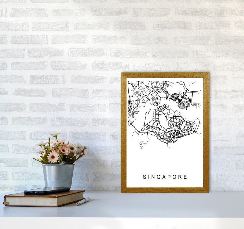 Singapore Map Art Print by Pixy Paper A3 Print Only