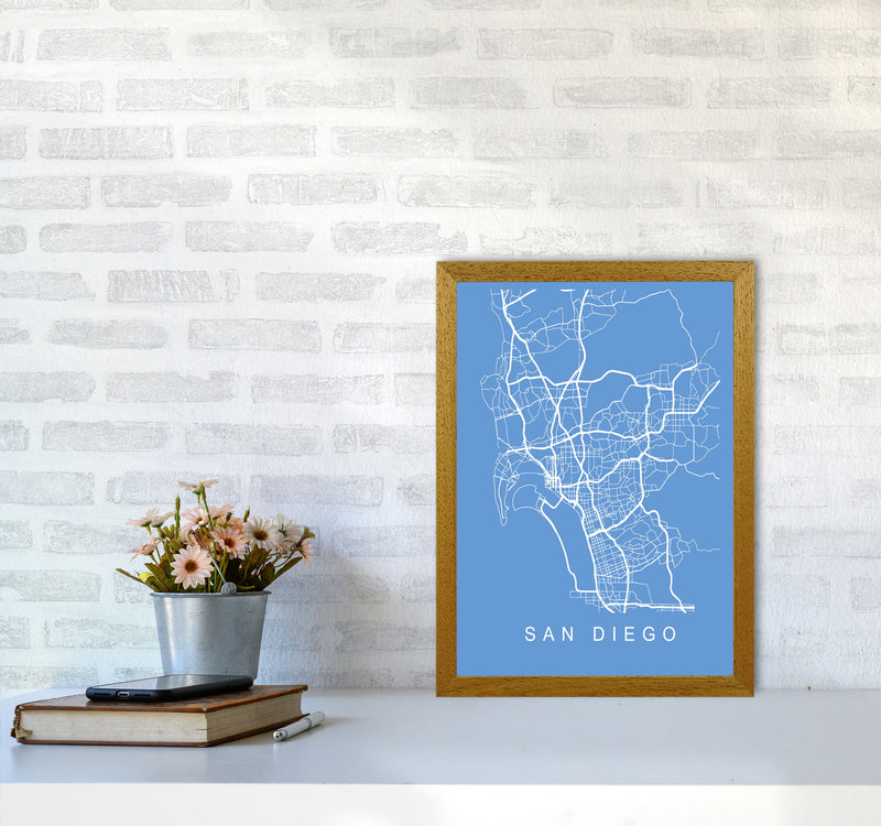 San Diego Map Blueprint Art Print by Pixy Paper A3 Print Only