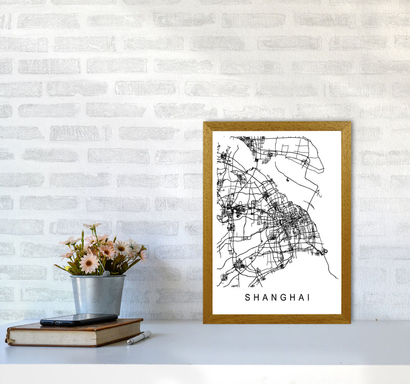 Shanghai Map Art Print by Pixy Paper A3 Print Only