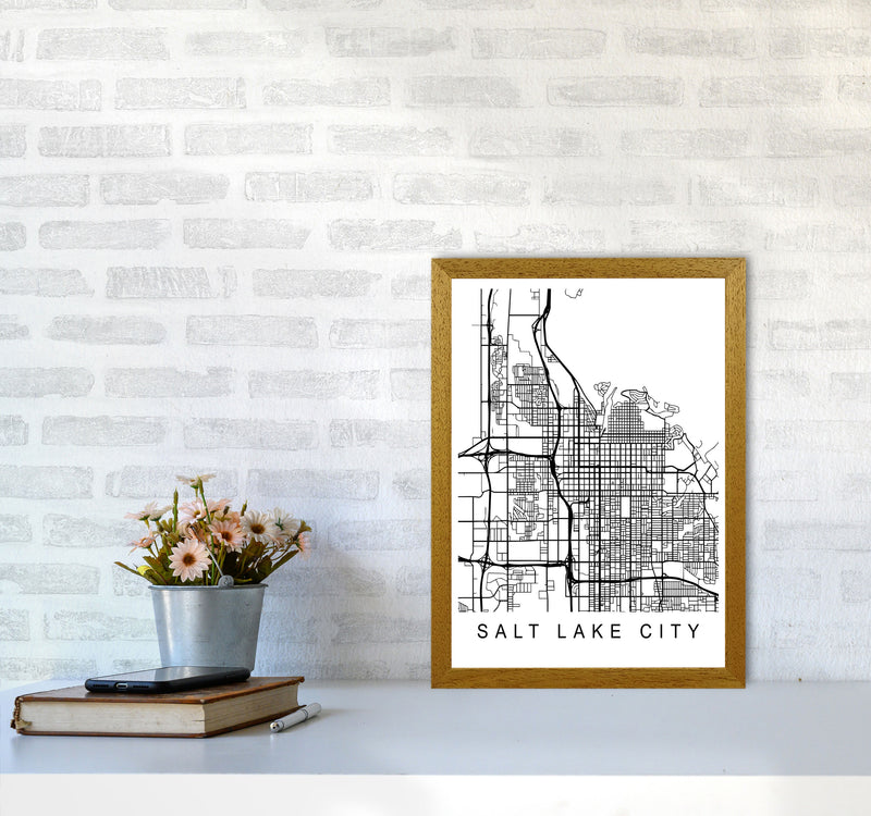 Salt Lake Map Art Print by Pixy Paper A3 Print Only
