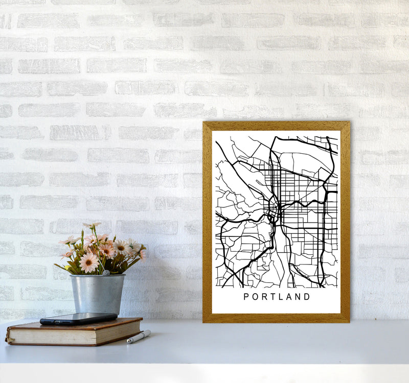 Portland Map Art Print by Pixy Paper A3 Print Only