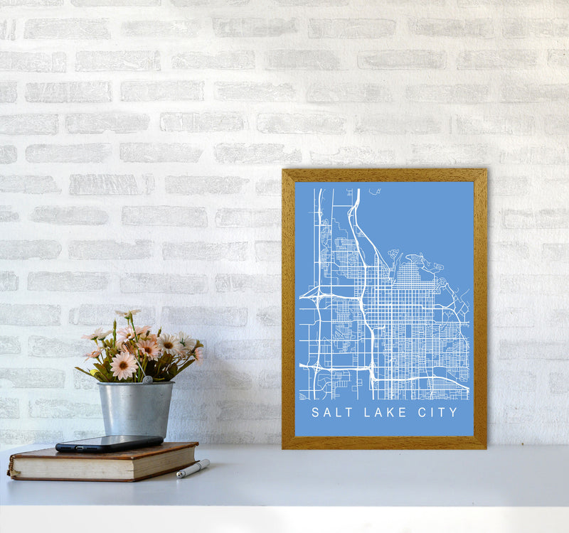 Salt Lake City Map Blueprint Art Print by Pixy Paper A3 Print Only
